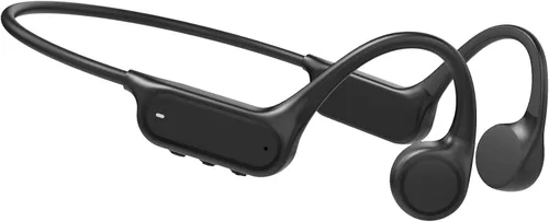 Haowolf Auriculares de conducción ósea, Bluetooth 5.4 con micrófono abierto IPX8 impermeables, auriculares de natación 10 horas de reproducción,