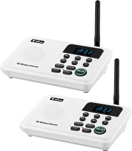 Miniatura 12 de Wuloo Intercomunicadores inalámbricos para el hogar 1 milla de alcance 22 canales 100 pantalla de visualización de código digital, sistema de Negro