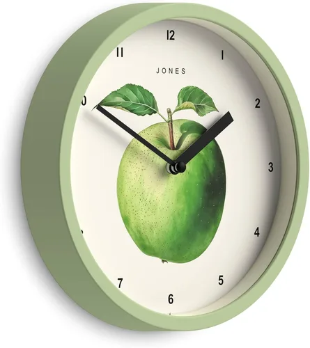 Miniatura 9 de JONES CLOCKS® Reloj de pared de frutas Reloj redondo pequeño 8 pulgadas Crema Arte botánico ilustrado de fresa Ideal para cocina y comedor.