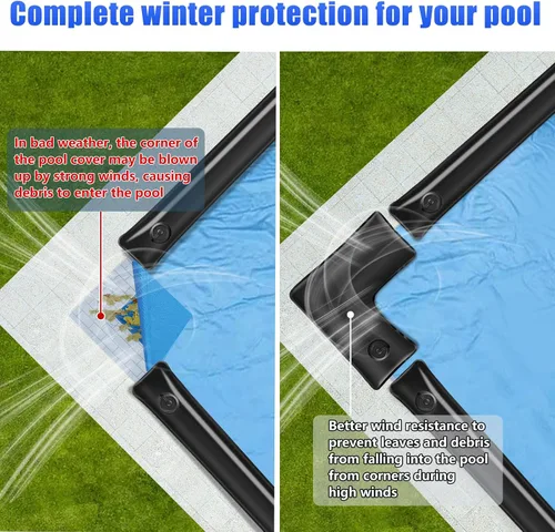 Miniatura 4 de 10 paquetes de bolsas de agua para piscina de 0.6 mm de espesor con pesas para cubierta de piscina en las esquinas, tubos de agua para piscina