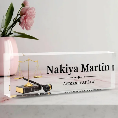 Miniatura 41 de Placa de Nombre Personalizada a Criterio, Placa de Escritorio de Acrílico, Decoración de Oficina para Mujeres y Hombres, Regalos de Agradecimiento