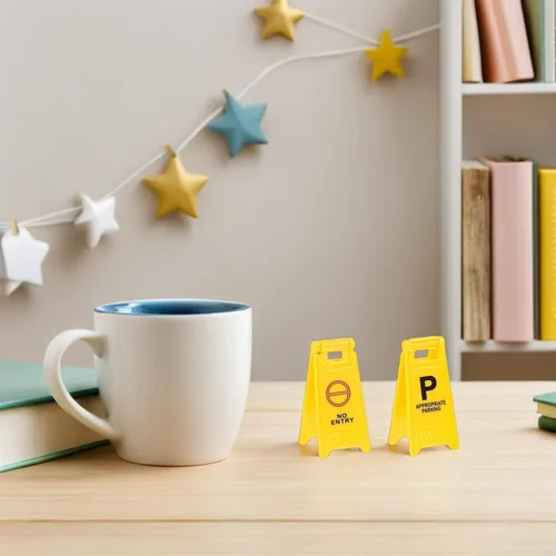 Toddmomy Mini conos de tráfico y señales de precaución, juego educativo de seguridad vial de plástico para niños y niñas, juguetes cognitivos de