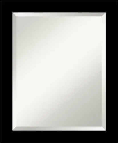 Amanti Art Espejo de pared negro de 24 x 20 pulgadas, espejo de baño rectangular negro cepillado para decoración de pared de sala de estar, marco