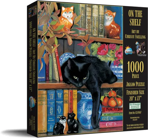 Miniatura 2 de SUNSOUT INC - On The Shelf - Rompecabezas de 1000 piezas por artista: Chrissie Snelling - Tamaño acabado 20 x 27 pulgadas - MPN # CL59367