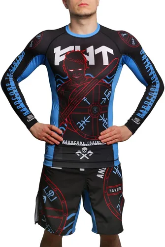 Miniatura 7 de Hardcore Training Norman Viking - Camiseta de compresión de manga larga para hombre, sin Gi, apretada, BJJ con capa base de agarre