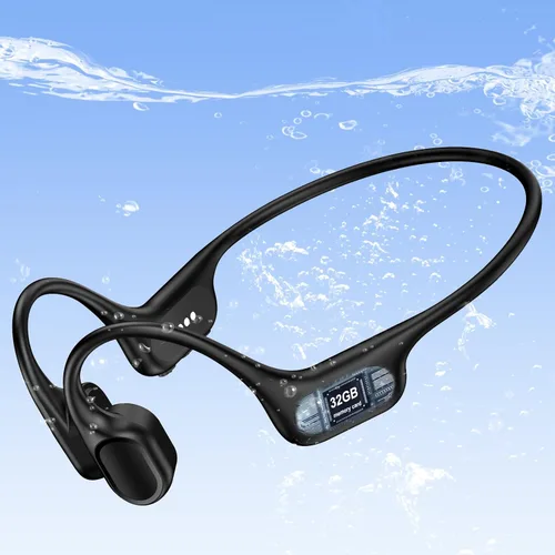 Miniatura 10 de Auriculares de natación impermeables IP68, auriculares Bluetooth 6.0 de conducción ósea, reproductor MP3 integrado de 32 GB, diseño suave y ligero
