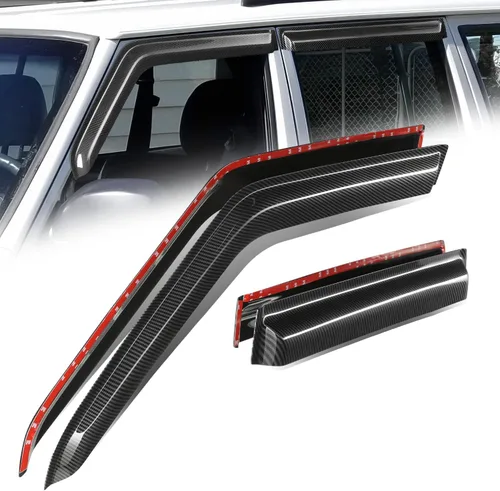 Miniatura 43 de Auto Dynasty 4 piezas viseras de ventana con patrón de fibra de carbono compatibles con Chrysler PT Cruiser 2001-2010, deflectores de ventana