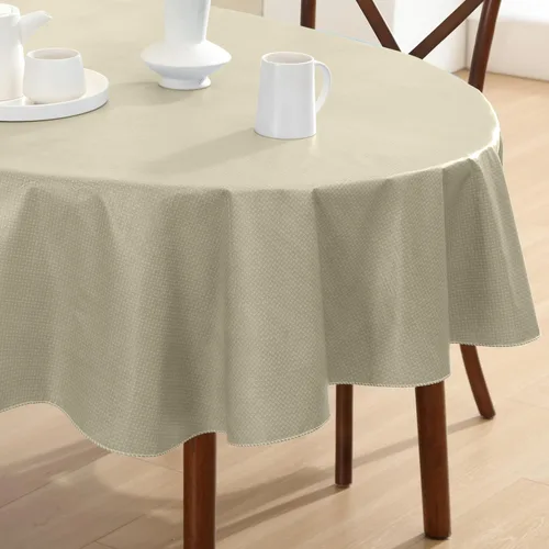 Miniatura 17 de Newbridge Basketweave - Mantel con parte trasera de franela de vinilo de color sólido, aspecto texturizado de tejido de cesta, mantel impermeable