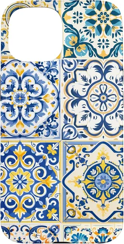 Miniatura 6 de iPhone 13 Patrón de azulejos mediterráneos sicilianos con estuche estético Maiólica