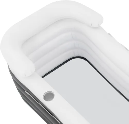 Miniatura 6 de Bañera inflable de 6 pies para adultos, bañera inflable independiente de 4 capas plegable con bomba de aire eléctrica para bañera, spa, baño de Gris