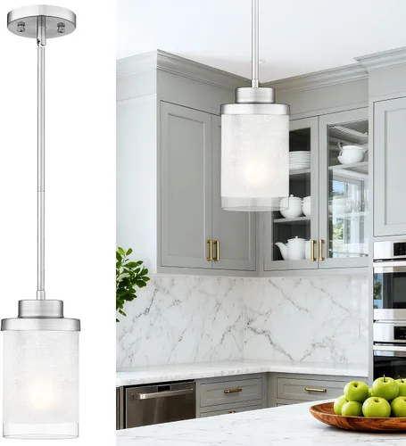 Miniatura 25 de TENGXIN Lámpara Colgante Moderna para Isla de Cocina, Accesorio de Lámpara de Techo Colgante de Oro Cepillado, Iluminación Colgante de Estilo Granja