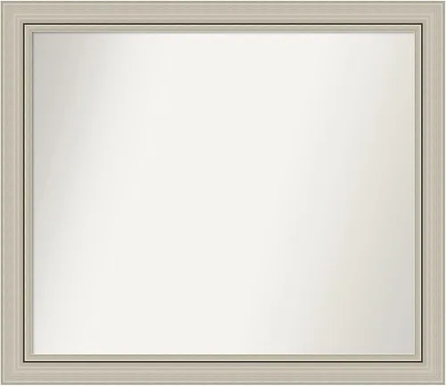Miniatura 107 de Amanti Art Espejo de baño plateado para sobre fregadero, 23 x 23 pulgadas, espejo cuadrado plateado en ángulo, marco de madera moderno medio, se