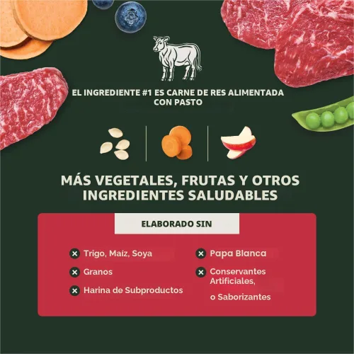 Miniatura 5 de Instinct Raw Boost Raza Pequeña, Alimento Seco Natural para Perros con Trozos Liofilizados, Alta Proteína, Receta Sin Granos - Carne de Res Real