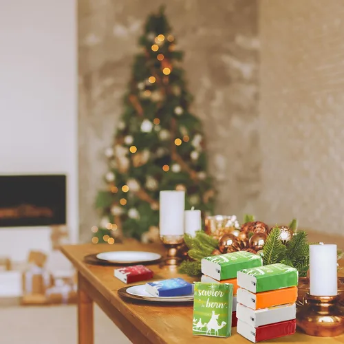 Miniatura 7 de Spiareal 30 Piezas Pañuelos de Bolsillo Faciales Navideños de Natividad Navideña Feliz Navidad Pañuelos de Bolsillo Faciales Regalos a Granel