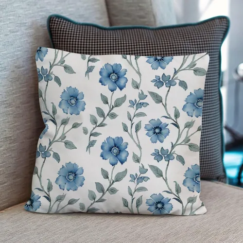 Miniatura 6 de Mughal - Funda de almohada de flor en monzón, diseño de loto azul, funda de cojín moderna, decorativa, decoración del hogar para sofá, cama