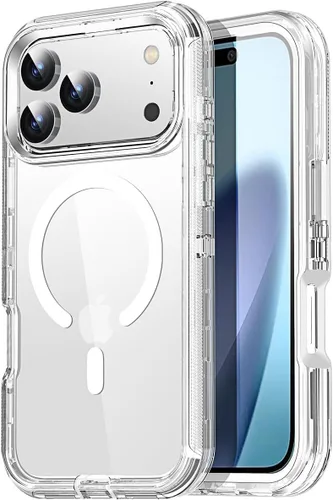 Miniatura 21 de AICase Funda transparente para iPhone 16e/13/iPhone 14, compatible con MagSafe 3 en 1, resistente protección contra caídas, cuerpo completo, a