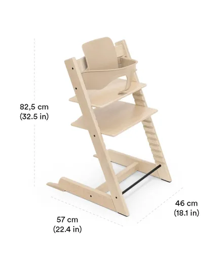 Miniatura 2 de Stokke - Silla alta Tripp Trapp 2, Whitewash - Incluye silla + juego de bebé con arnés extraíble para niños de 6 a 36 meses - Ajustable, ergonómica