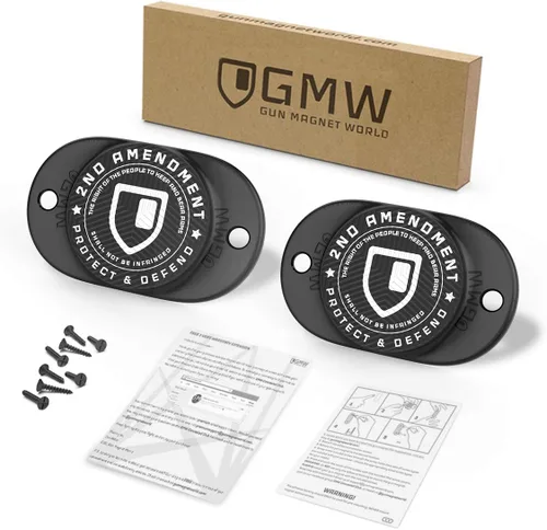 Miniatura 6 de GMW Gun Magnet [2-Pack] 30 lbs. Rating Magnetic Gun Mount HQ Rubber Coated Gun Magnet Buckler Series for Car, Truck, Desks, Safes, and Walls