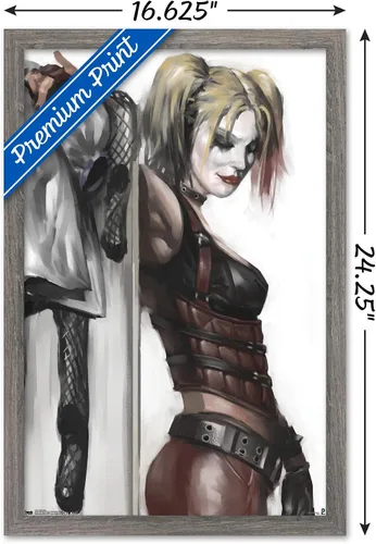 Miniatura 3 de DC Comics - Póster de pared de Harley Quinn, 22.4 pulgadas de largo x 14.7 pulgadas de ancho, versión enmarcada de madera de granero