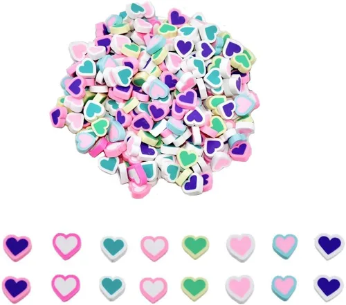 Miniatura 5 de 30 dijes surtidos de limo con forma de corazón, malvavisco, arcoíris, caramelos, rebanadas, botones de parte trasera plana, cabujones