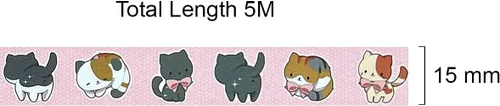 Miniatura 4 de allydrew Cinta adhesiva Washi, 0.591 in x 5M, gatitos juguetones