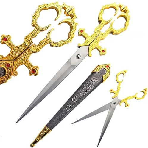 Miniatura 7 de Ace Martial Arts Supply Tijeras Medievales Renacentistas Bodice Dagger Dirk Knife (Plata)