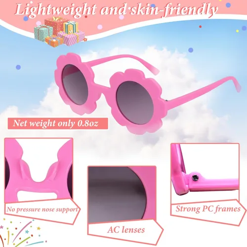 Miniatura 4 de Tialero 6Pcs12Pcs Round Flower Sunglasses, Outdoor Kids Sunglasses +380 Beads, 60 Daisy Flower Charms