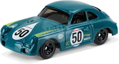 Miniatura 2 de Hot Wheels Porsche 356A Outlaw - Auto a escala 1:64, turquesa, 325/365, serie Nightburnerz 2017, niños de 3 años en adelante