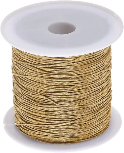 Miniatura 22 de HARFINGTON 1 rollo de hilo de nailon para nudar de 0.024 in, 50 yardas de nailon trenzado para manualidades, cuerda de satén para pulsera, collar