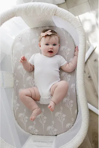 Miniatura 8 de Pobibaby - Paquete de 2 sábanas de moisés de alta calidad para moisés estándar - Tejido de punto de jersey ultrasuave, elegante patrón floral