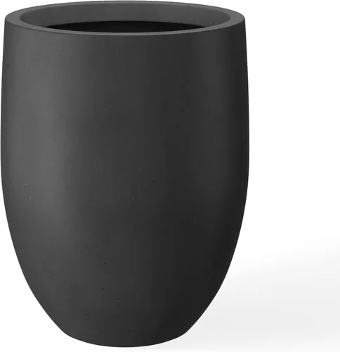 Miniatura 13 de Kante Maceta alta de hormigón natural de 21.7 pulgadas de alto, maceta decorativa grande para interiores y exteriores con orificio de drenaje