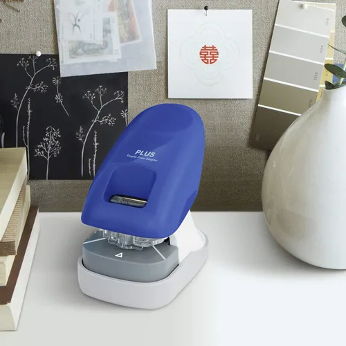 Miniatura 4 de PLUS Paper Clinch Engrapadora de Escritorio sin Grapas, Azul Azul (Premium Blue)