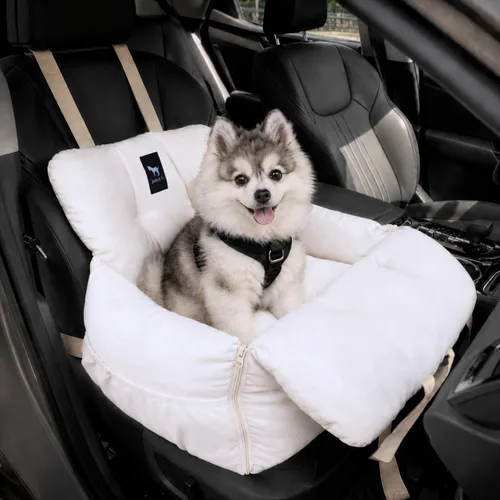 JACKO & CO Asiento de automóvil para perro de alta calidad, seguro y acogedor, transportador de cama de viaje para perros pequeños, cachorros,