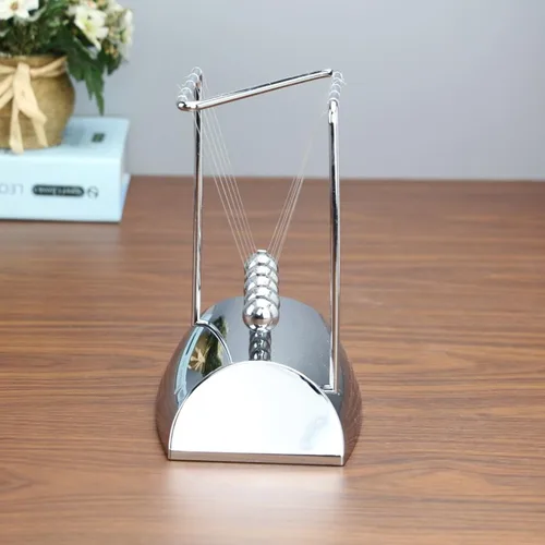 Miniatura 4 de Newton - Péndulo de cuna con 7 bolas de acero, bolas de balanceo clásicas de equilibrio, bolas de movimiento perpetuo de Newtons en forma de Z