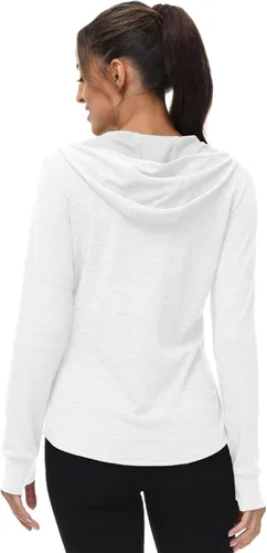 Miniatura 10 de TBMPOY Chaquetas con capucha y protección solar UPF 50+ para mujer, ligeras, de manga larga, para senderismo, exteriores, con cremallera completa