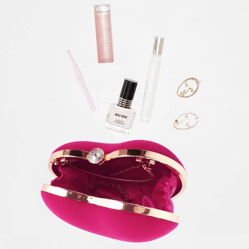 Miniatura 2 de Goclothod Bolso de mano en forma de corazón para mujer, bolso de hombro de terciopelo, bolsos de noche