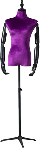 Miniatura 12 de Maniquí de cuerpo completo femenino de altura ajustable, soporte de ropa, brazo de madera desmontable utilizado para mostrar ropa (blanco, torso)