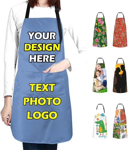 Miniatura 31 de Delantales impermeables personalizados para diseñar tu propia imagen, logotipo, texto, añadir fotos, delantal para cocinar hornear, 33 x 27.5