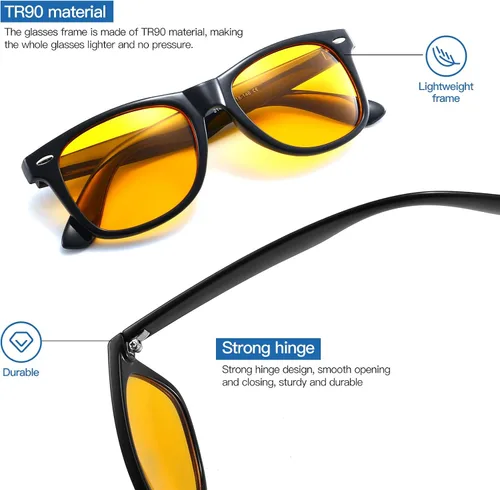 Miniatura 6 de Gysnail - Lentes de computadora con bloqueo de luz azul para hombres y mujeres, alivian la fatiga ocular y duermen mejor, gafas de juego con bloqueo