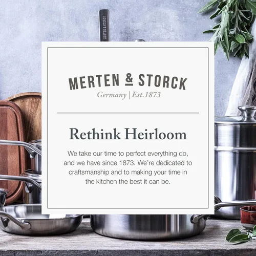 Miniatura 7 de Merten & Storck Sartén de acero inoxidable de tres capas de 10 pulgadas, cocina profesional, revestimiento múltiple, se calienta uniformemente