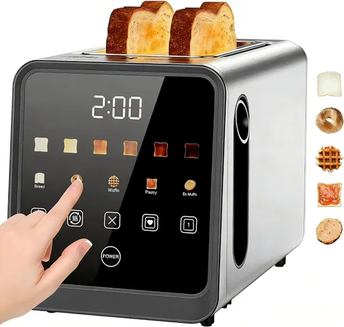 Miniatura 9 de Tostadora de 2 rebanadas con pantalla táctil, ranuras de 1.5 pulgadas de ancho y recuperación de memoria Tostadoras digitales inteligentes