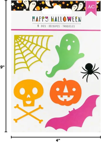 Miniatura 4 de American Crafts Troqueles de metal Happy Halloween, 6 piezas, troquelado