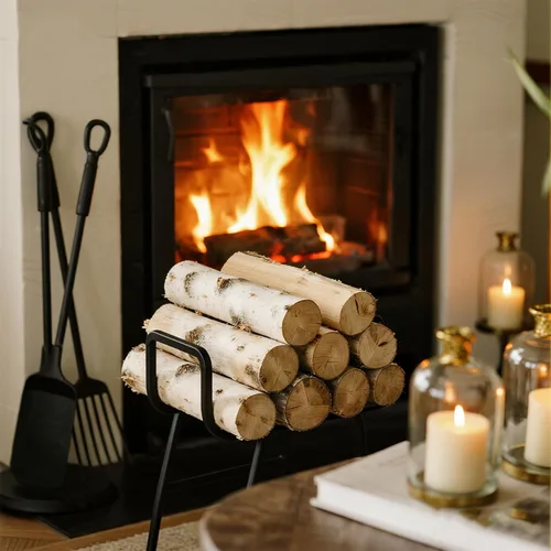 Miniatura 7 de Sancodee Paquete de 12 Troncos de Abedul Blanco para Chimenea - Ramas de Abedul Decorativas Naturales para Repisa de Chimenea, Chimenea Falsa