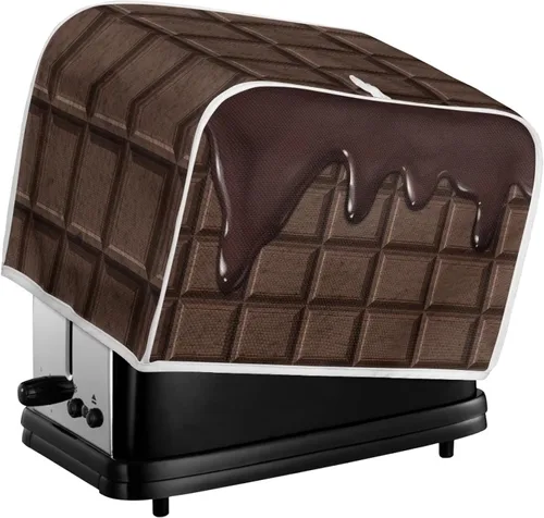 Miniatura 6 de chaqlin Cubierta para tostadora con estampado de chocolate, 2 rebanadas, resistente a las manchas, cubierta para horno de pan de diseño divertido