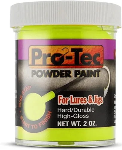 Miniatura 6 de Pro-Tec Pintura en Polvo para Jigs y Señuelos, Pintura para Señuelos de Pesca de Cabeza de Jig Resplandor verde brillante