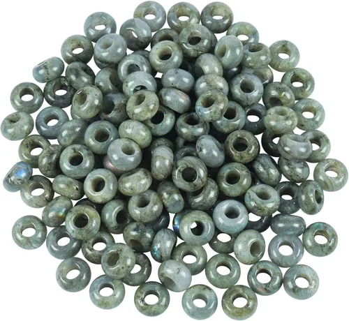 Miniatura 5 de 20 cuentas de jade Rondelle Picasso de piedra suelta de agujero grande para cristales y piedras curativas para hacer joyas Multicolor Picasso Jade