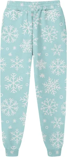 Miniatura 4 de Pantalones de chándal Estampado navideño para mujer rectos, cintura alta, elásticos, sueltos, básicos