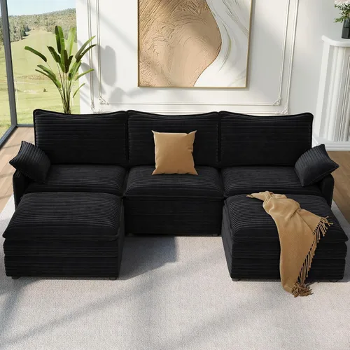 Miniatura 117 de Vesgantti Sofá modular de 108 pulgadas, cómodo sofá de nube con asiento profundo otomano movible, sofá modular en forma de L, sofás seccionales