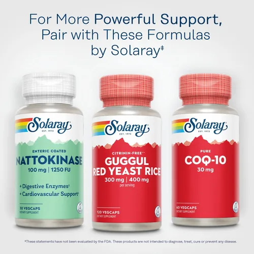 Miniatura 6 de SOLARAY Extracto de goma de guggul y arroz de levadura roja Apoyo a la función cardíaca saludable Combo de medicina china antigua y medicina