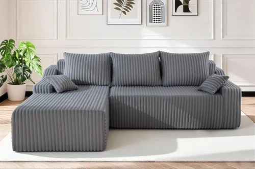 Miniatura 60 de HABUTWAY Sofá modular modular de 101 pulgadas con asiento profundo, moderno sofá convertible en forma de L, sofá tapizado con diván para sala